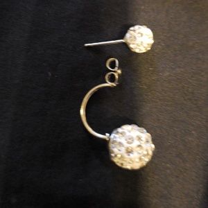 Cz earrings in a silver setting